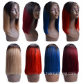 Capelli all'ombre all'ombre brasiliana Brasiliana Wig Wig Short Bob Wigs Color 1B/27 Blu Red 99J Wig anteriore in pizzo